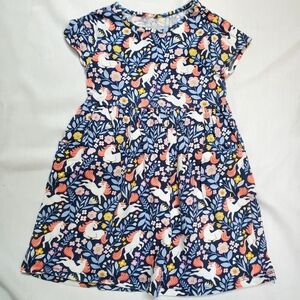 Girls 5t Wonder Nation SS Unicorn Dress